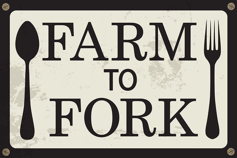 Farm to Fork White Modern Wood Framed Art Print with Double Matting by ND Art