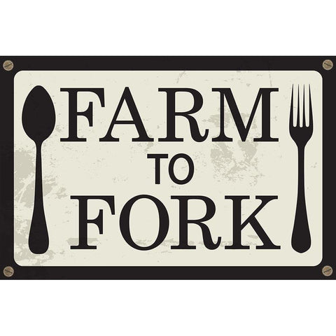 Farm to Fork White Modern Wood Framed Art Print by ND Art