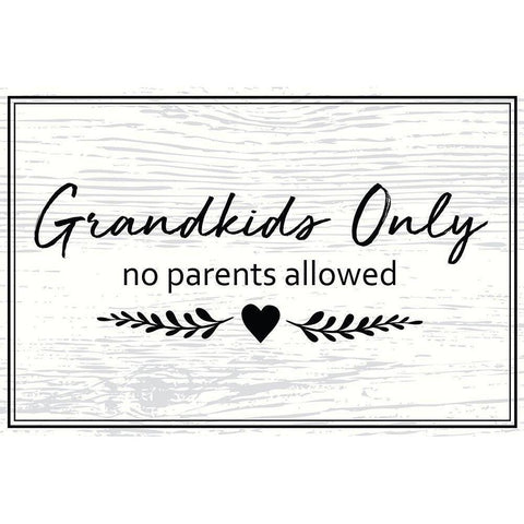 Grandkids Only Black Modern Wood Framed Art Print by ND Art