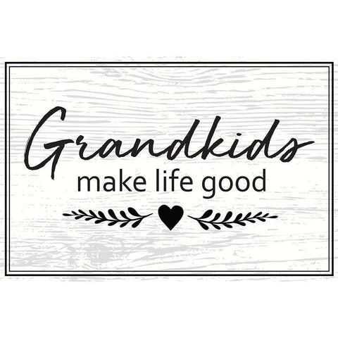 Grandkids Black Modern Wood Framed Art Print by ND Art