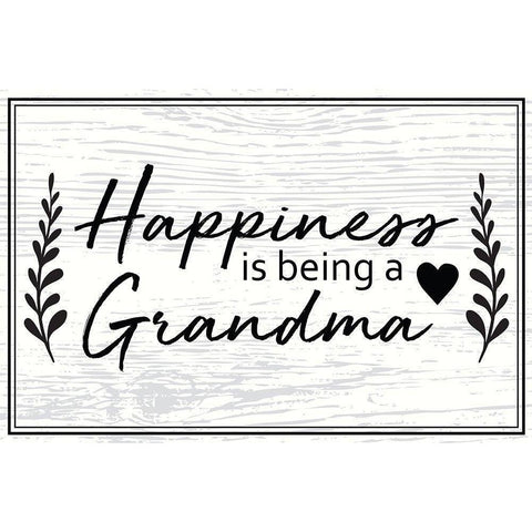 Happiness is Being a Grandma Black Modern Wood Framed Art Print by ND Art