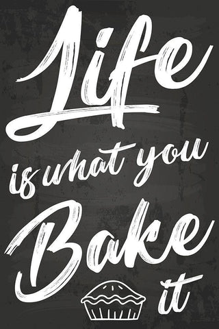 Life Is What You Bake It Black Ornate Wood Framed Art Print with Double Matting by ND Art