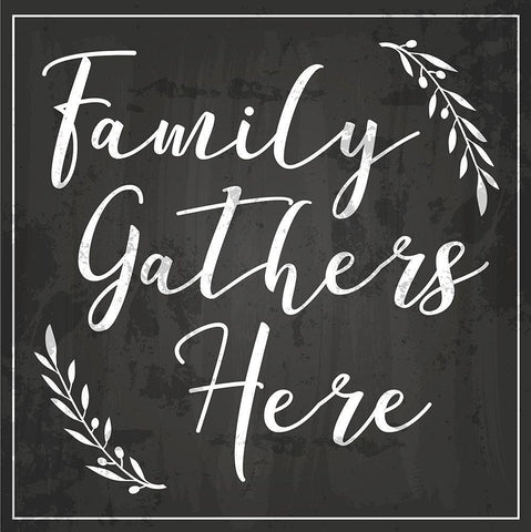 Family Grows Here White Modern Wood Framed Art Print with Double Matting by ND Art