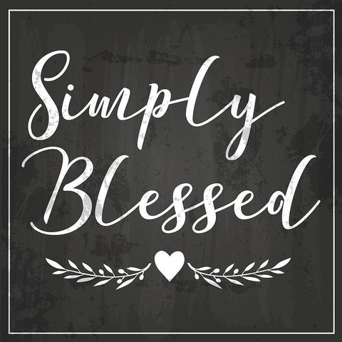 Simply Blessed White Modern Wood Framed Art Print with Double Matting by ND Art