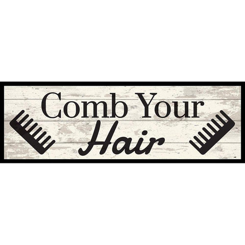 Comb Your Hair Gold Ornate Wood Framed Art Print with Double Matting by ND Art