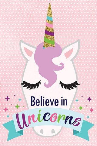 Believe in Unicorns White Modern Wood Framed Art Print with Double Matting by ND Art