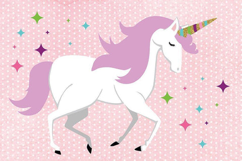 Unicorn White Modern Wood Framed Art Print with Double Matting by ND Art