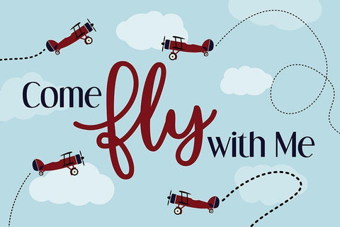 Come Fly With Me Black Ornate Wood Framed Art Print with Double Matting by ND Art