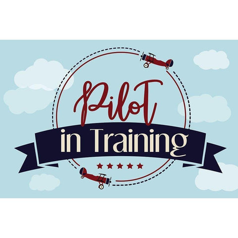 Pilot in Training Black Modern Wood Framed Art Print by ND Art