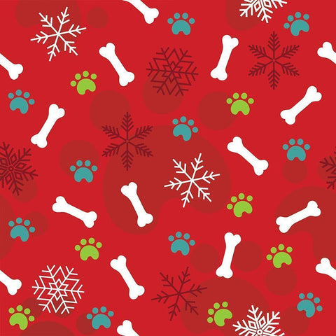 Winter Pet Pattern Black Modern Wood Framed Art Print by ND Art