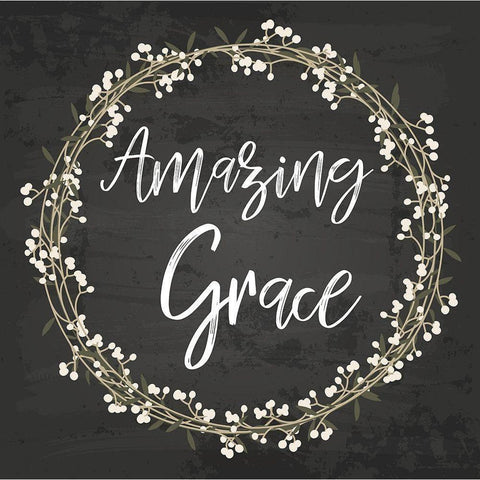 Amazing Grace White Modern Wood Framed Art Print by ND Art