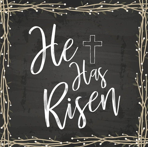 He Is Risen Black Ornate Wood Framed Art Print with Double Matting by ND Art