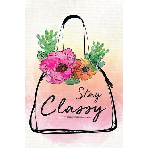 Stay Classy White Modern Wood Framed Art Print by ND Art