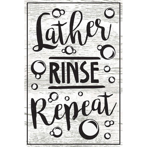 Lather, Rinse, Repeat Gold Ornate Wood Framed Art Print with Double Matting by ND Art