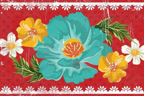 Floral III White Modern Wood Framed Art Print with Double Matting by ND Art