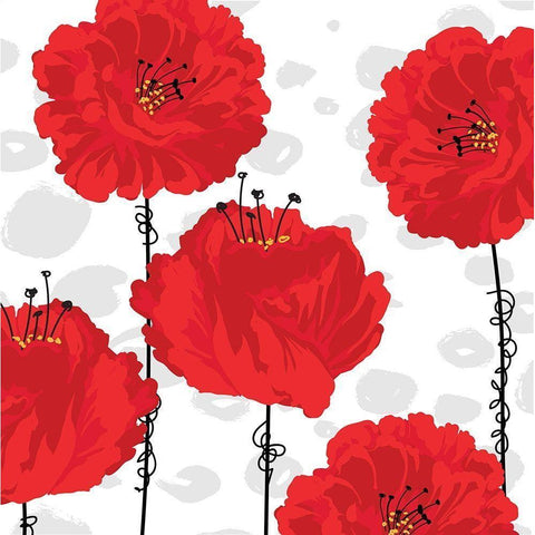 Poppy I White Modern Wood Framed Art Print by ND Art