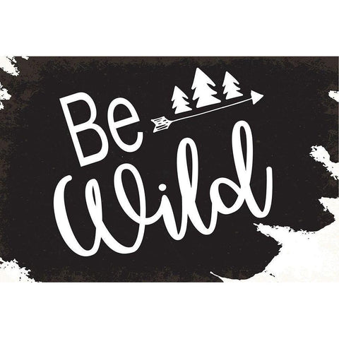 Be Wild Black Modern Wood Framed Art Print by ND Art