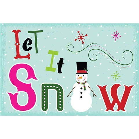 Let It Snow White Modern Wood Framed Art Print by ND Art