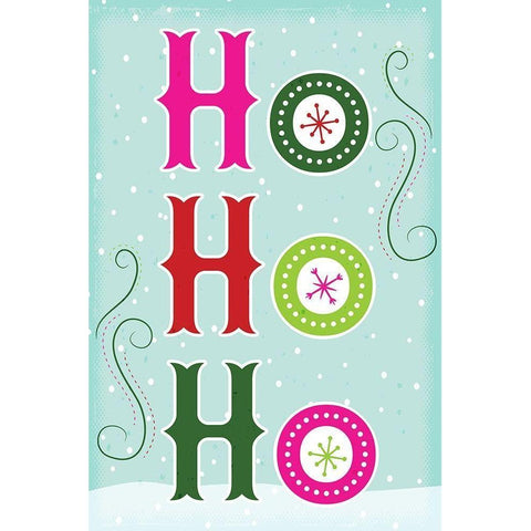 Ho Ho Ho Gold Ornate Wood Framed Art Print with Double Matting by ND Art
