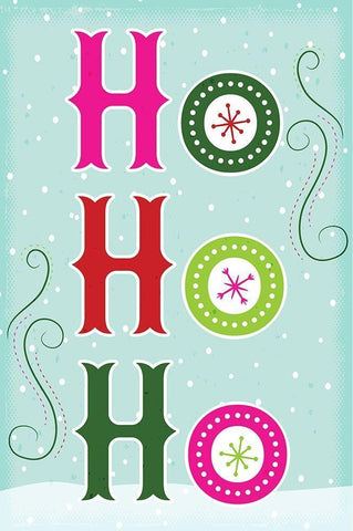 Ho Ho Ho Black Ornate Wood Framed Art Print with Double Matting by ND Art
