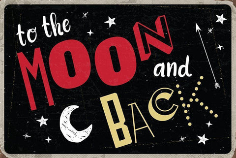 To the Moon and Back Black Ornate Wood Framed Art Print with Double Matting by ND Art