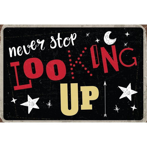 Never Stop Looking Up White Modern Wood Framed Art Print by ND Art