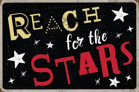 Reach for the Stars Black Ornate Wood Framed Art Print with Double Matting by ND Art