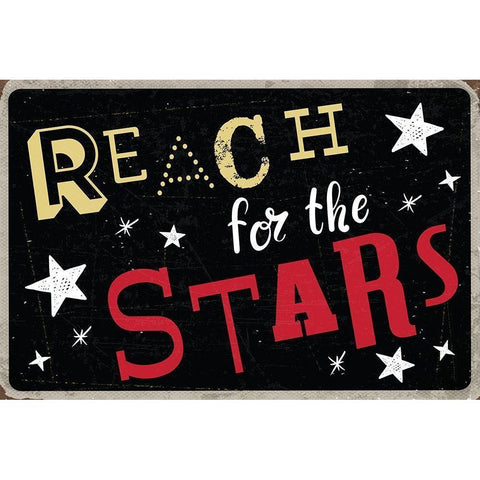 Reach for the Stars White Modern Wood Framed Art Print by ND Art