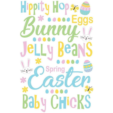 Easter Typography White Modern Wood Framed Art Print by ND Art