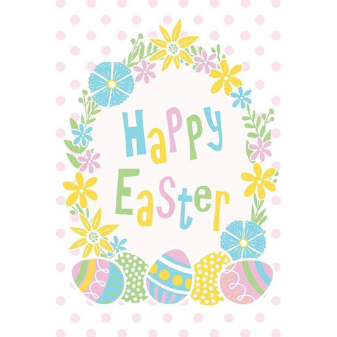 Happy Easter Black Modern Wood Framed Art Print by ND Art