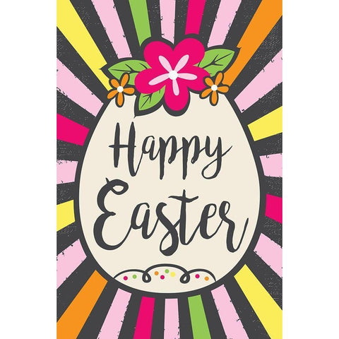 Happy Easter Black Modern Wood Framed Art Print by ND Art