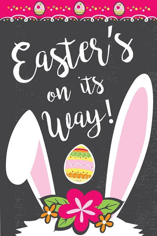 Easters On Its Way Black Ornate Wood Framed Art Print with Double Matting by ND Art