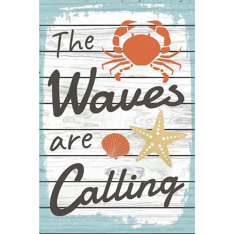 The Waves are Calling Black Modern Wood Framed Art Print with Double Matting by ND Art