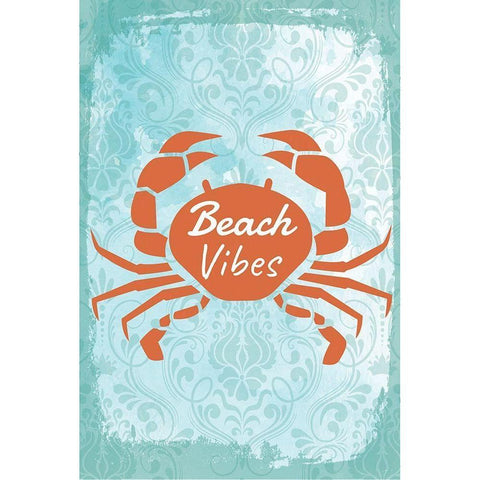 Beach Vibes Gold Ornate Wood Framed Art Print with Double Matting by ND Art