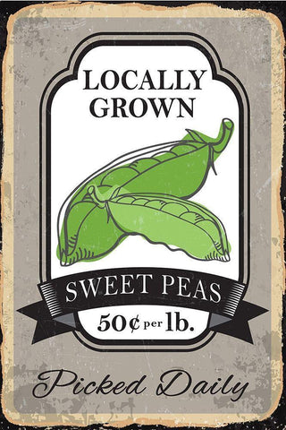 Sweet Peas White Modern Wood Framed Art Print with Double Matting by ND Art