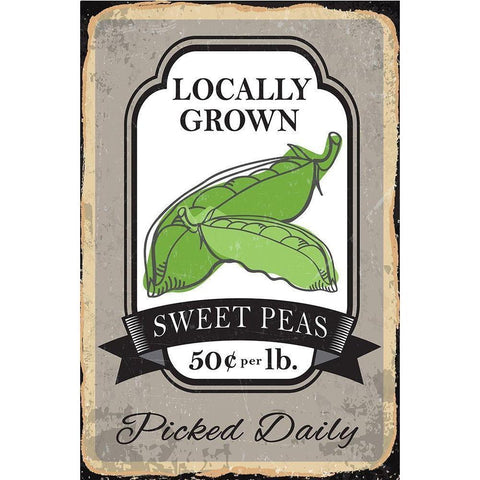 Sweet Peas Black Modern Wood Framed Art Print with Double Matting by ND Art