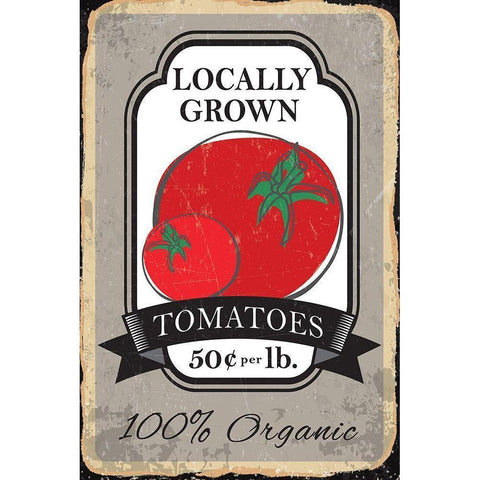 Tomatoes Black Modern Wood Framed Art Print by ND Art