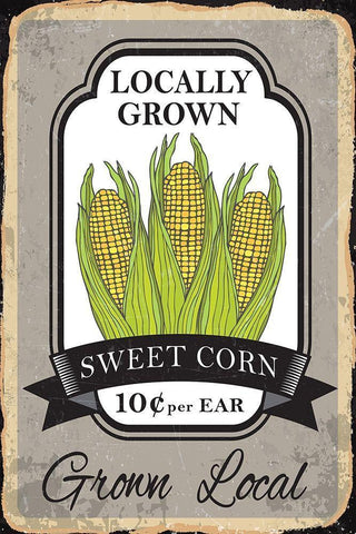 Sweet Corn White Modern Wood Framed Art Print with Double Matting by ND Art