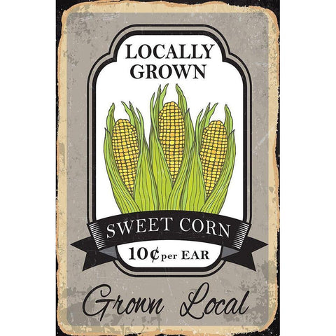 Sweet Corn Black Modern Wood Framed Art Print with Double Matting by ND Art