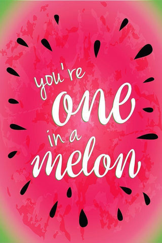 Watermelon I White Modern Wood Framed Art Print with Double Matting by ND Art