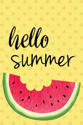 Watermelon II White Modern Wood Framed Art Print with Double Matting by ND Art