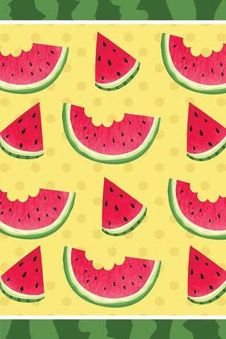 Watermelon III White Modern Wood Framed Art Print with Double Matting by ND Art