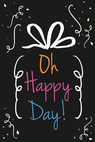 Oh Happy Day Black Ornate Wood Framed Art Print with Double Matting by ND Art
