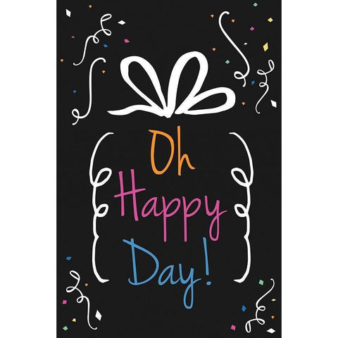 Oh Happy Day Black Modern Wood Framed Art Print by ND Art