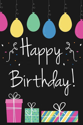Happy Birthday White Modern Wood Framed Art Print with Double Matting by ND Art