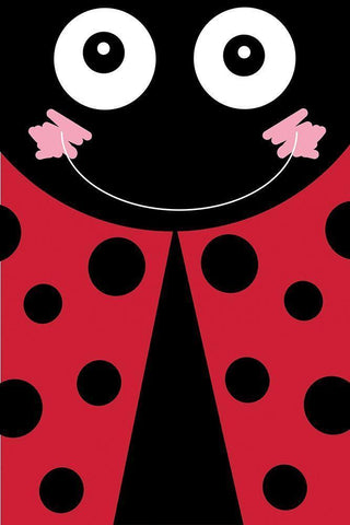 Lady Bug Black Ornate Wood Framed Art Print with Double Matting by ND Art