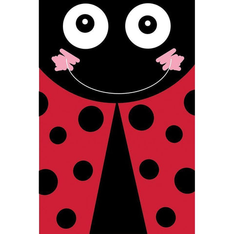 Lady Bug Black Modern Wood Framed Art Print by ND Art