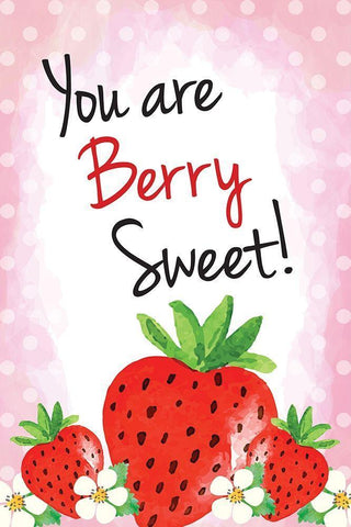 You Are Berry Sweet White Modern Wood Framed Art Print with Double Matting by ND Art