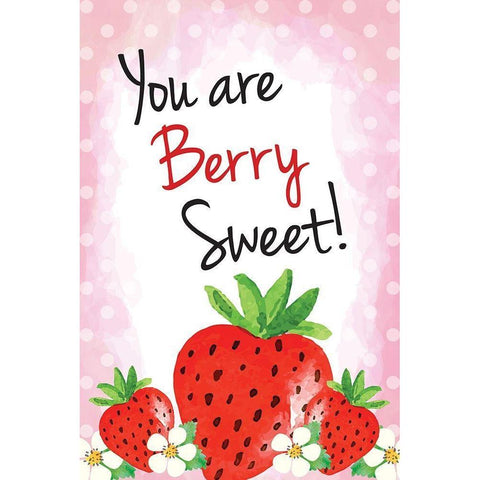 You Are Berry Sweet Black Modern Wood Framed Art Print by ND Art