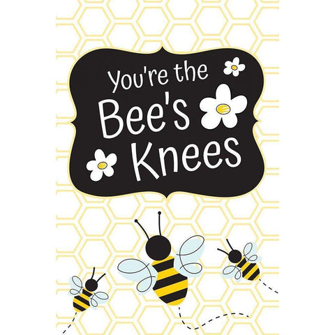 Bees Knees Black Modern Wood Framed Art Print with Double Matting by ND Art